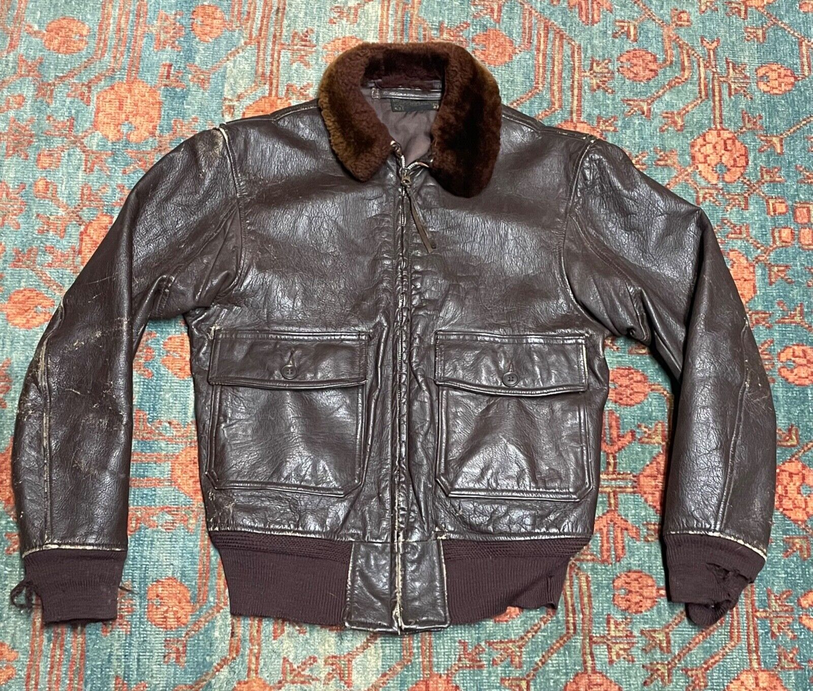 Vintage 40's 50's Navy G1 Flight Jacket Size 40 WW2 Era Vintage 40's 50's Navy G1 Flight Jacket Size 40 WW2 Era