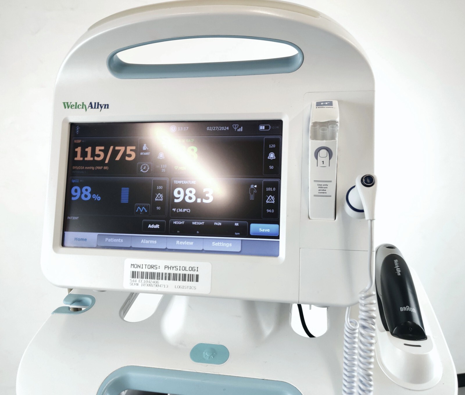 Welch Allyn Connex Vital Signs Monitor 6000 EMR WIFI w Braun ThermoScan & Extras