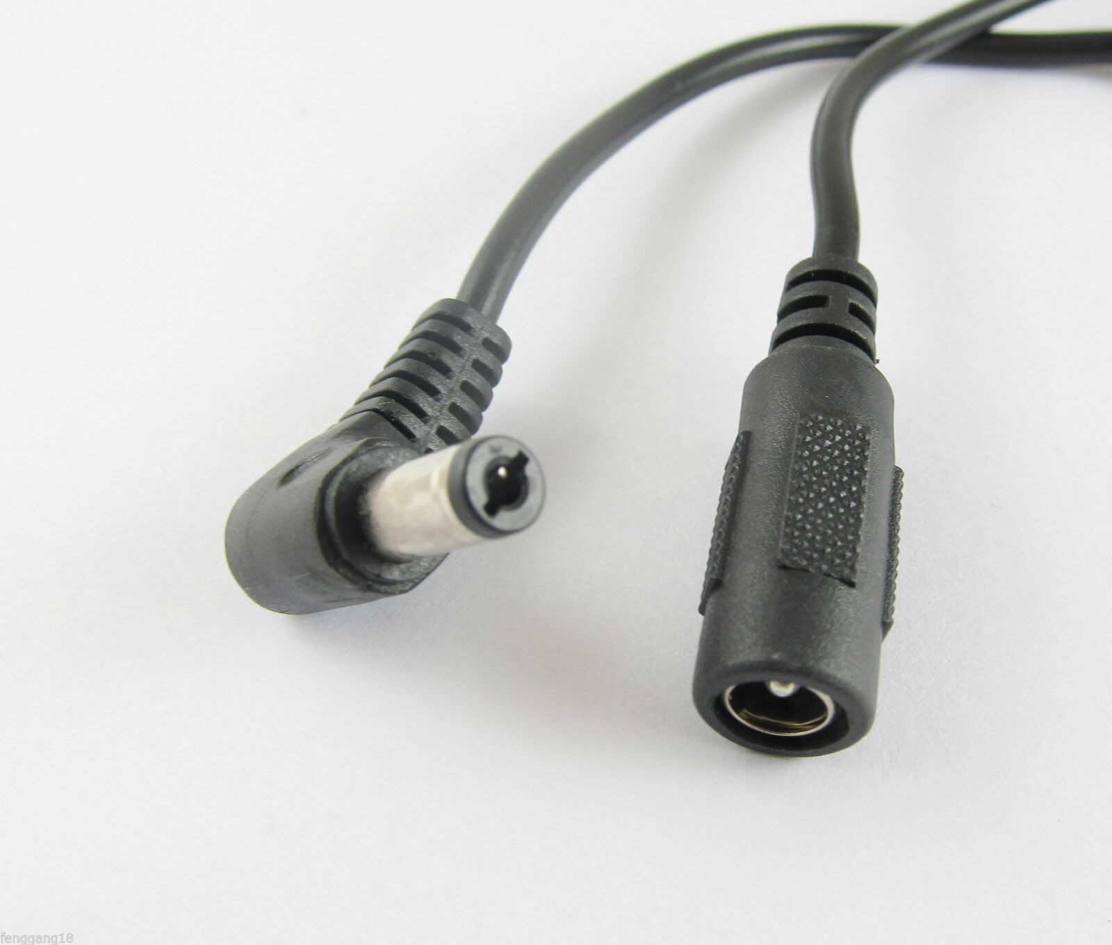 2x DC Power Plug 5.5x 2.1mm Male Right Angle To Female Extension Cable