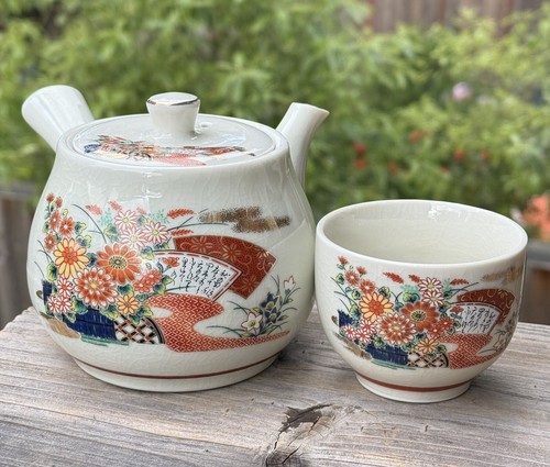 Pot W/ One Cup Beautiful Vintage Porcelain