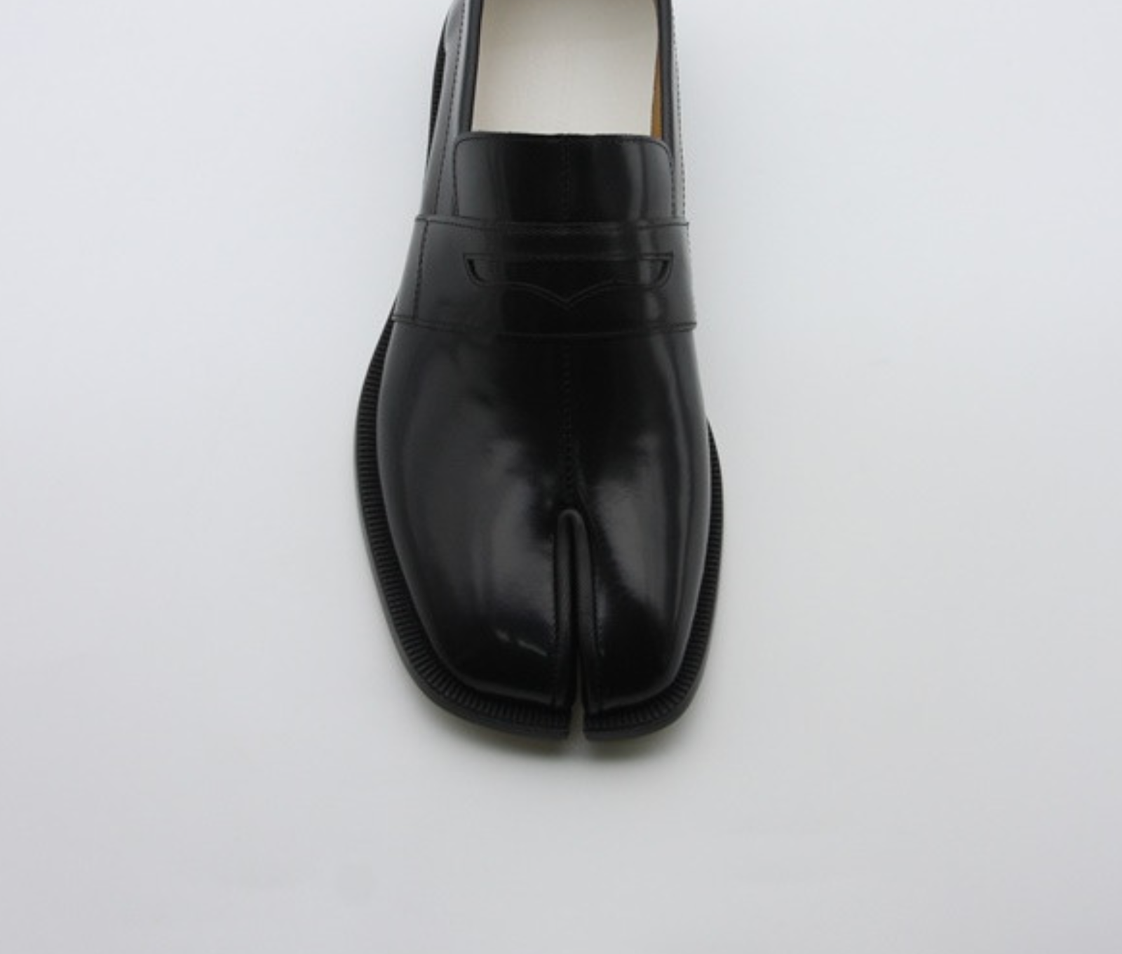 Pre-owned Handmade ] Mens Leather Tabi Loafer Slip On Shoes Penny Split Toe In Black