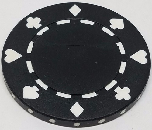 Poker Chips (25) Black Suited Mold 11.5 gram Clay Composite