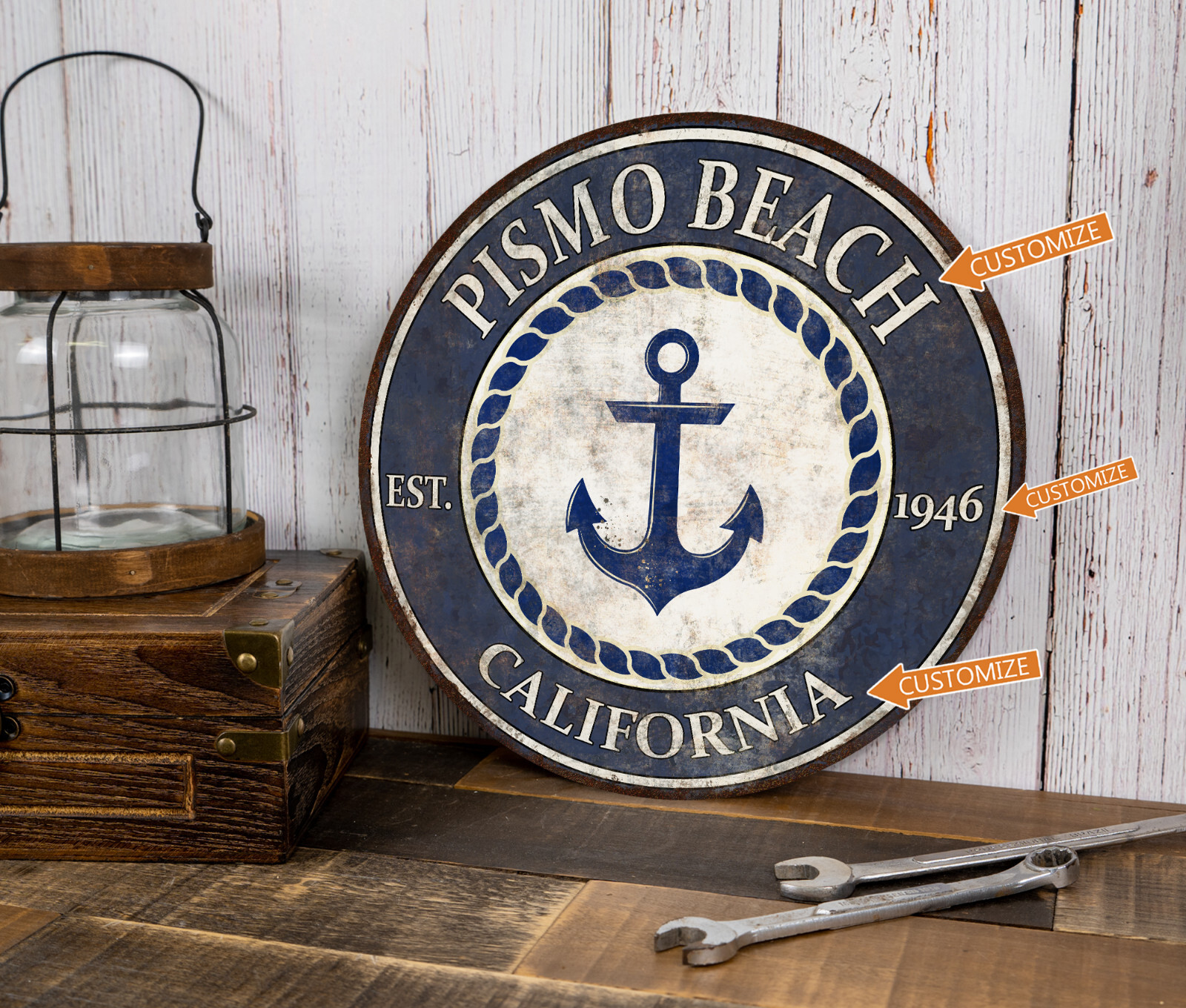 Personalized Beach House Sign Coastal Décor Nautical Ocean Surf 100142002017