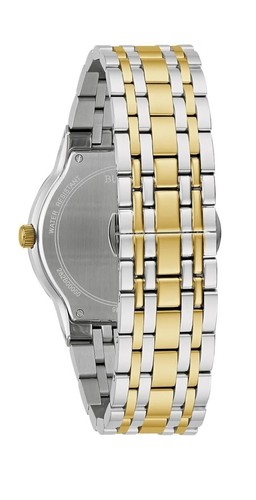 Pre-owned Bulova Men's Quartz Day Date Diamond Accent Silver Gold Watch 40mm 98d180