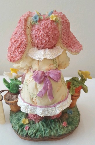 Vintage Russ Cranberry Patch Rabbit In Garden Easter Figurine #16821