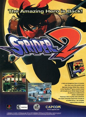 Strider 2 PS1 Original 2001 Ad Authentic Capcom PlayStation Video Game Promo