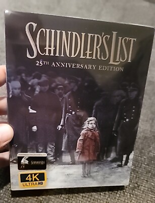 SCHINDLERS LIST Steelbook 4K UHD Blu-ray Film Arena FULL SLIP Embossed FAC XL