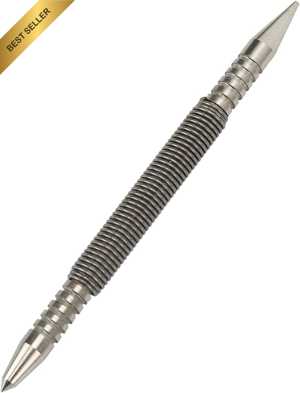 Punch without Hammer, Center Punch with Double Head Made of Stainless Steel for