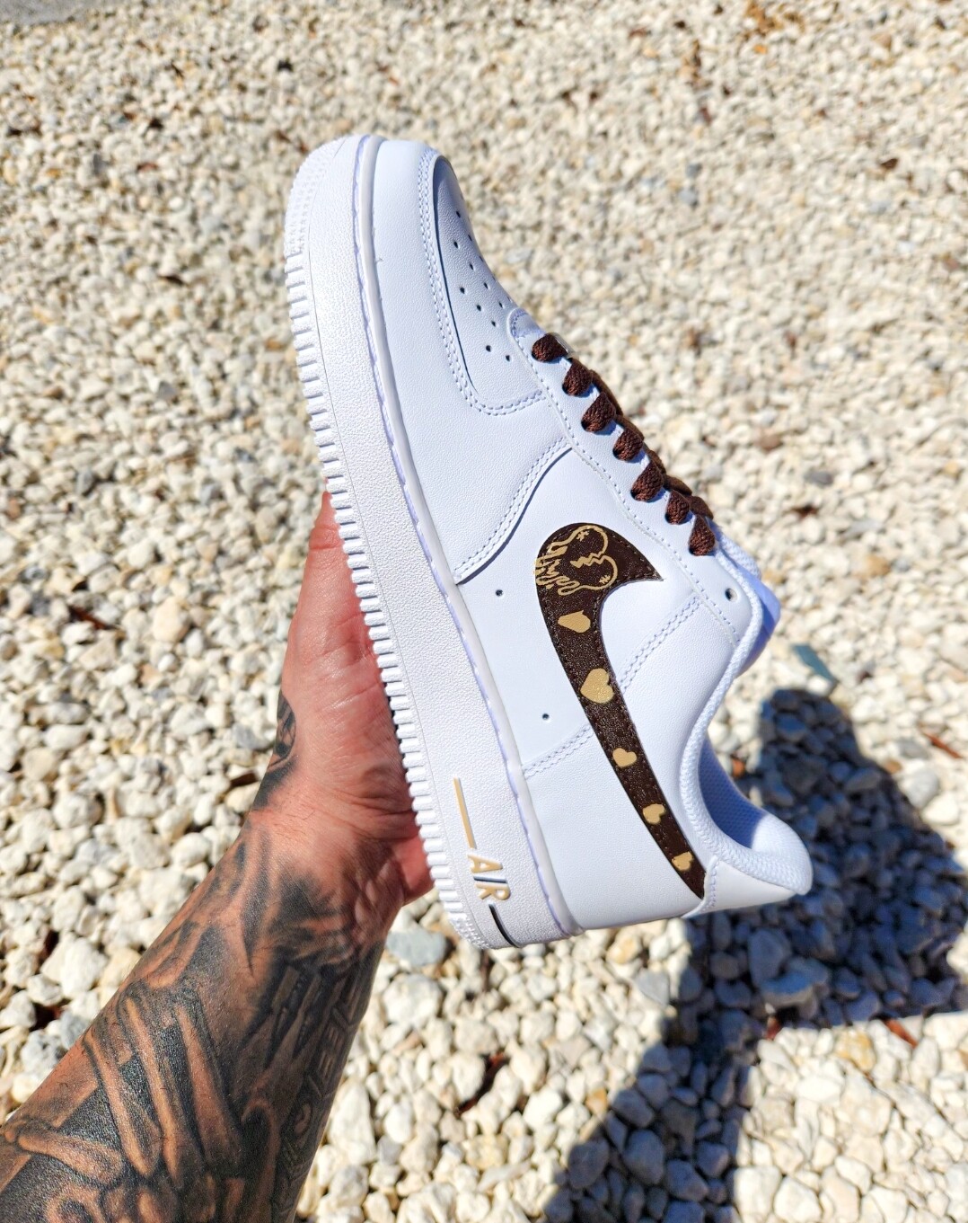 Pre-owned Nike ??  Air Force 1 07 Custom / Girls Gs Women Men Af1 ?? In Black