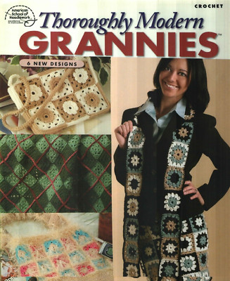 NEW THOROUGHLY MODERN GRANNIES AFGHANS SCARF HANDBAGS CROCHET PATTERN BOOK