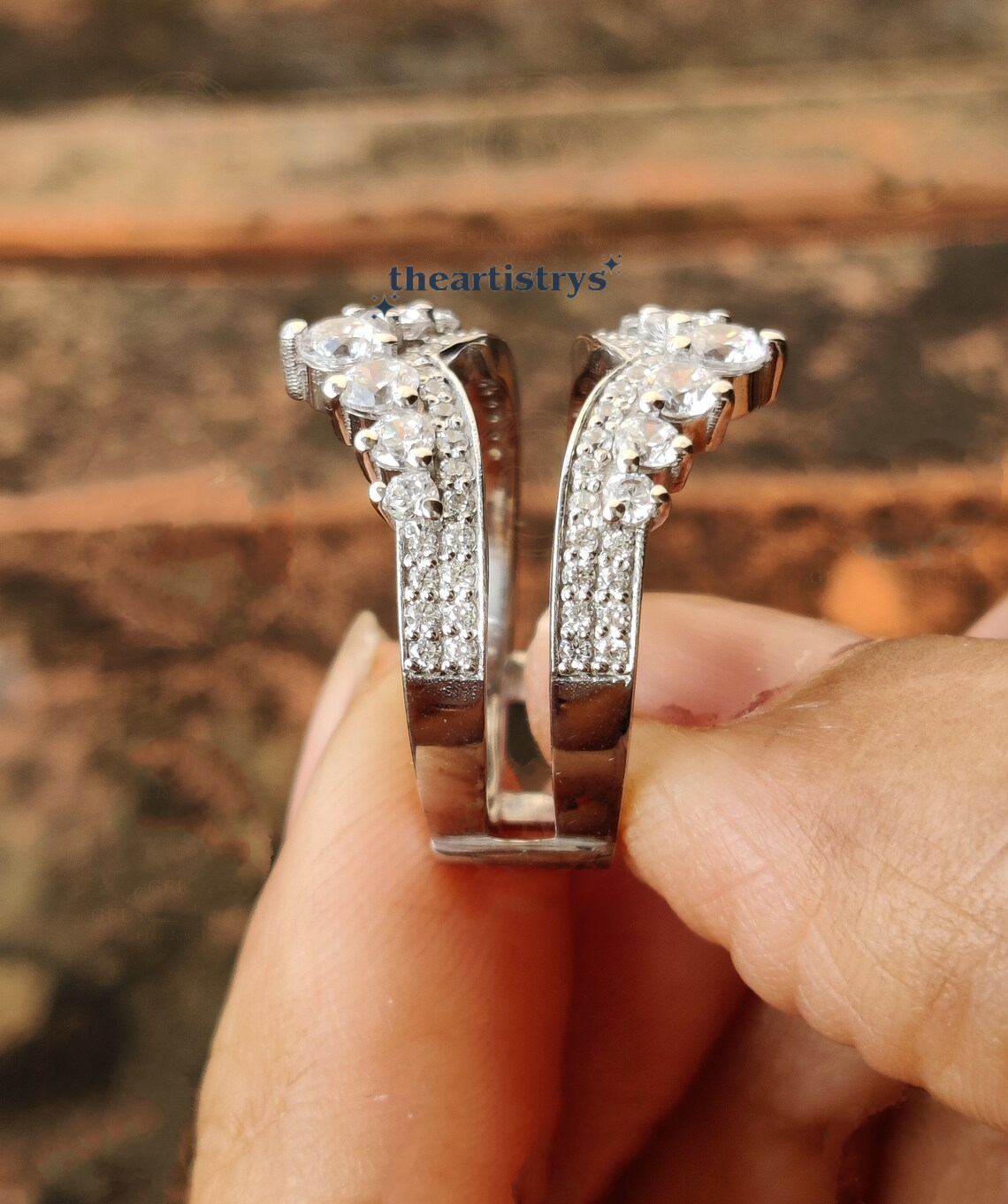 2 Carat Round Cut Simulated Diamond Enhancer Wedding Band Solid 14K White Gold