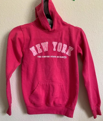 EUC Kids Pink New York Empire State Building Sweatshirt Hoodie