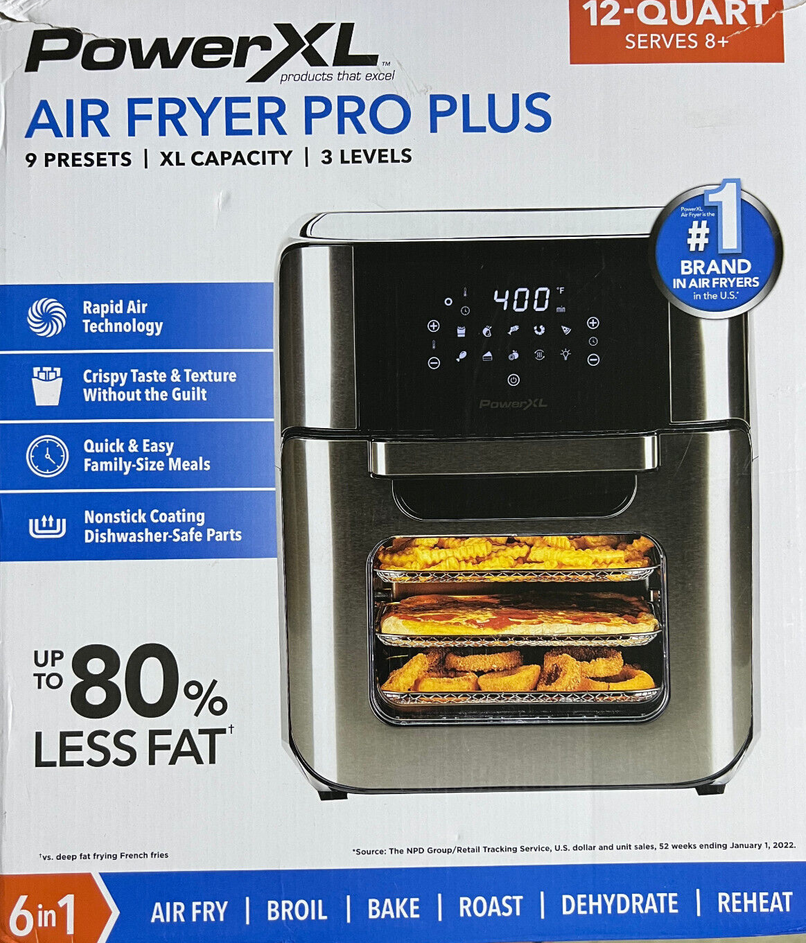 Pro Plus Extra-large 12-quart Air Fryer Oven Multi-cooker *new