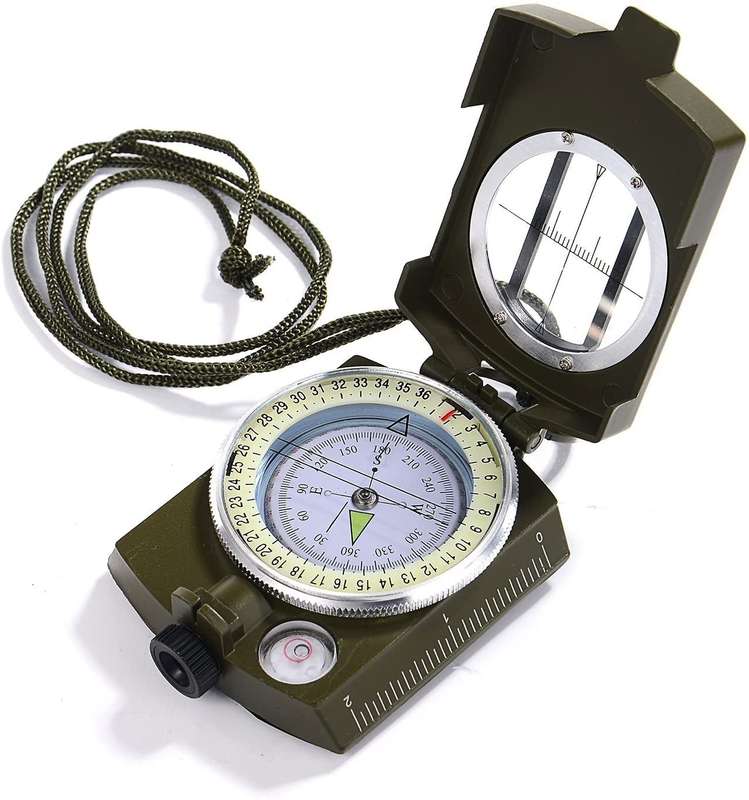 GWHOLE Militär Marschkompass mit Tasche für Camping Wanderung deutsche Anleitung