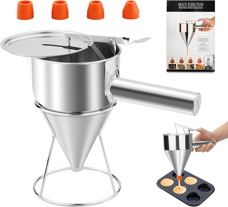 Pancake Batter Dispenser,40Oz Stainless Steel Pancake Batter Dispenser for Cupca