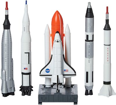 5 Piece Space Shuttle and Rockets Pack Scale Diecast and Plastic Models