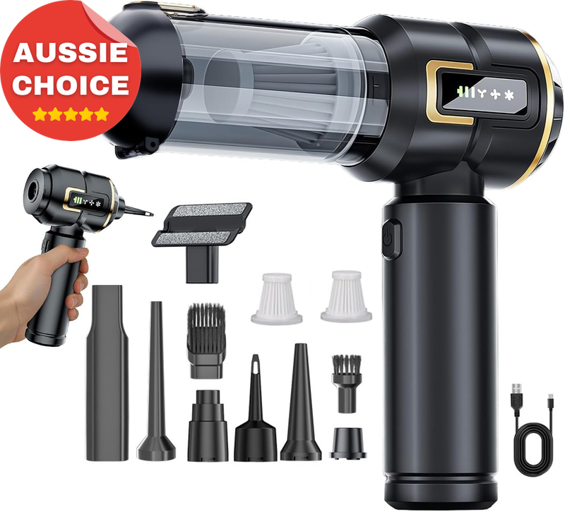 Cordless Car Vacuum Cleaner 25000PA Mini Handheld with Battery Display 4-in-1