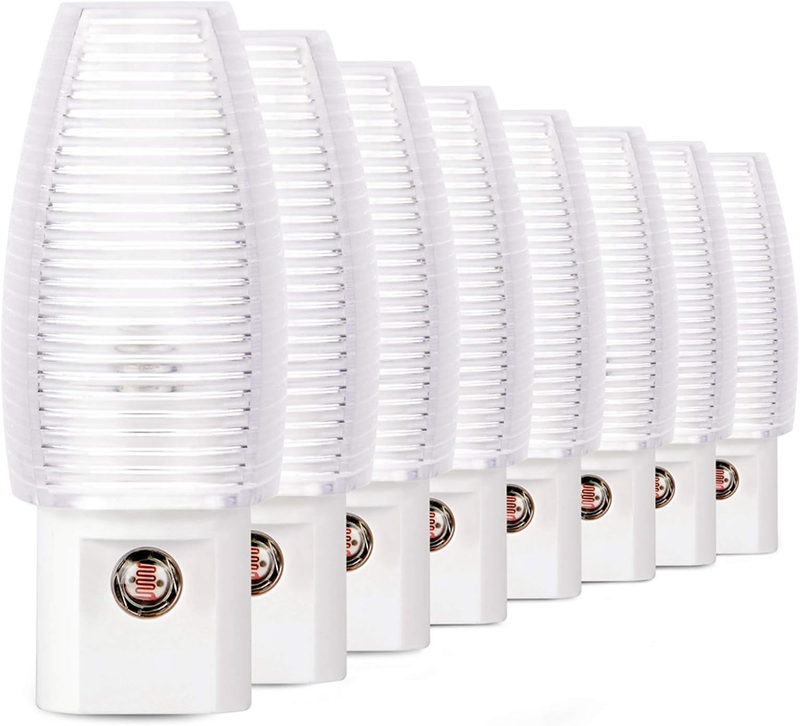 8 Pack Plug in Night Light, Warm White LED Nightlight, Dusk to Dawn Sensor, Kids