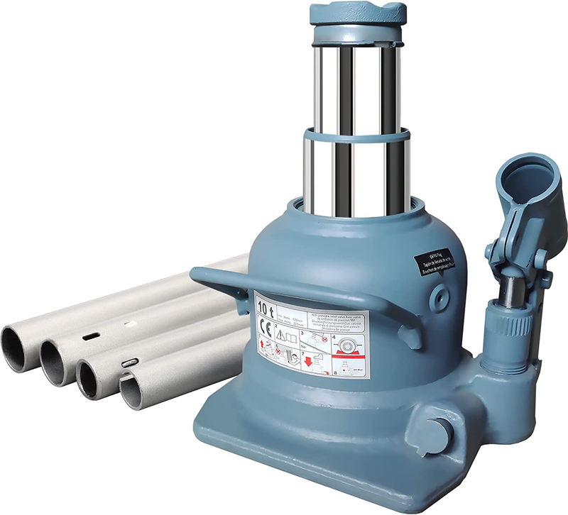 10-Ton Torin Double Ram Low Profile Welded Hydraulic Car Bottle Jack for Repair