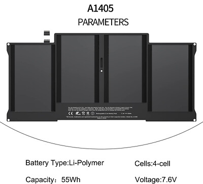 A1405 Battery for MacBook Air 13'' A1466 A1496 Mid 2012 2013 Early 2014 2015 2017