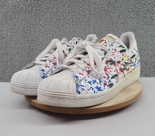 EUC Adidas Originals Superstar Paint Splatter Shoes Men s Size 9