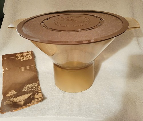 Vintage Microwave Oven Popcorn Popper Raytheon Micro21 Plastic Cone With Lid