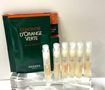 6 pc x  CONCENTRE  EAU D'ORANGE VERTE 0.06 oz 2 ml  travel spray EDT By Hermses