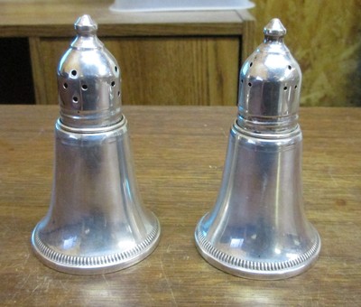 Crosby Creation Sterling Silver Weighted Salt and Pepper Shakers Glass Lined