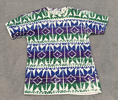 Vtg Destination L.A. XL Single Stitch Made In USA One Of One All Over Print Tee