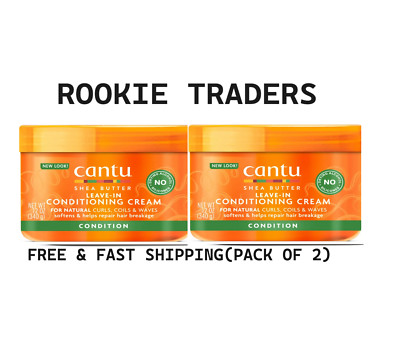 2 PACK -Cantu Leave-In Conditioning Cream with Shea Butter, 12 Fl Oz