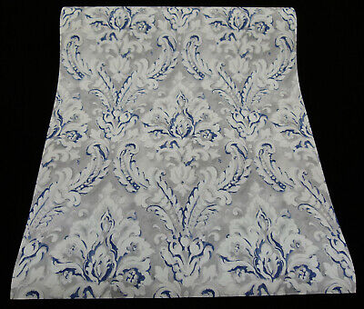 30494-6-) 3 Rollen edle Satin Tapeten Barock Design blau grau weiss 