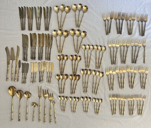 Brass Silverware 10-12 Place Settings
