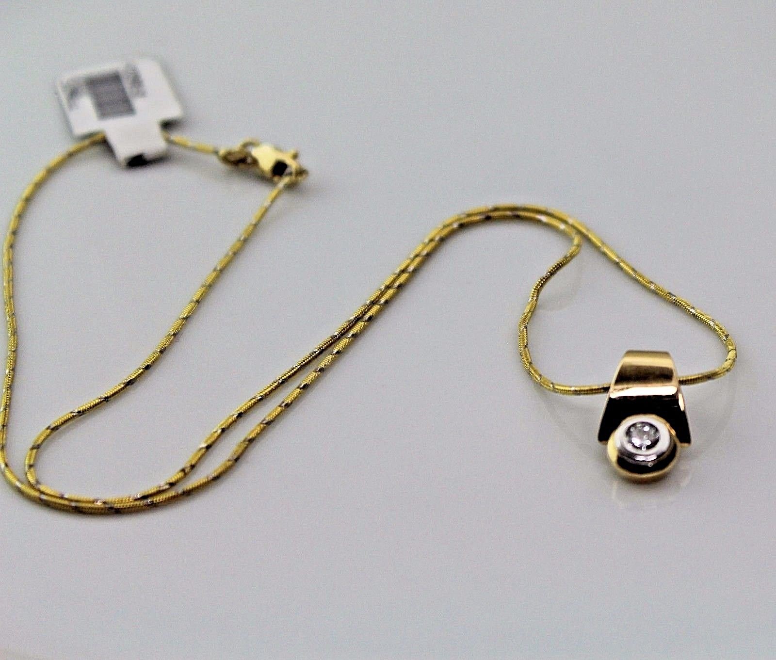 14KY Two-tone Solid Gold Swirl Snake 18