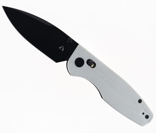 CMB Predator Folding Knife White G10 Handle 14C28N Plain Black Blade CMB-08WB