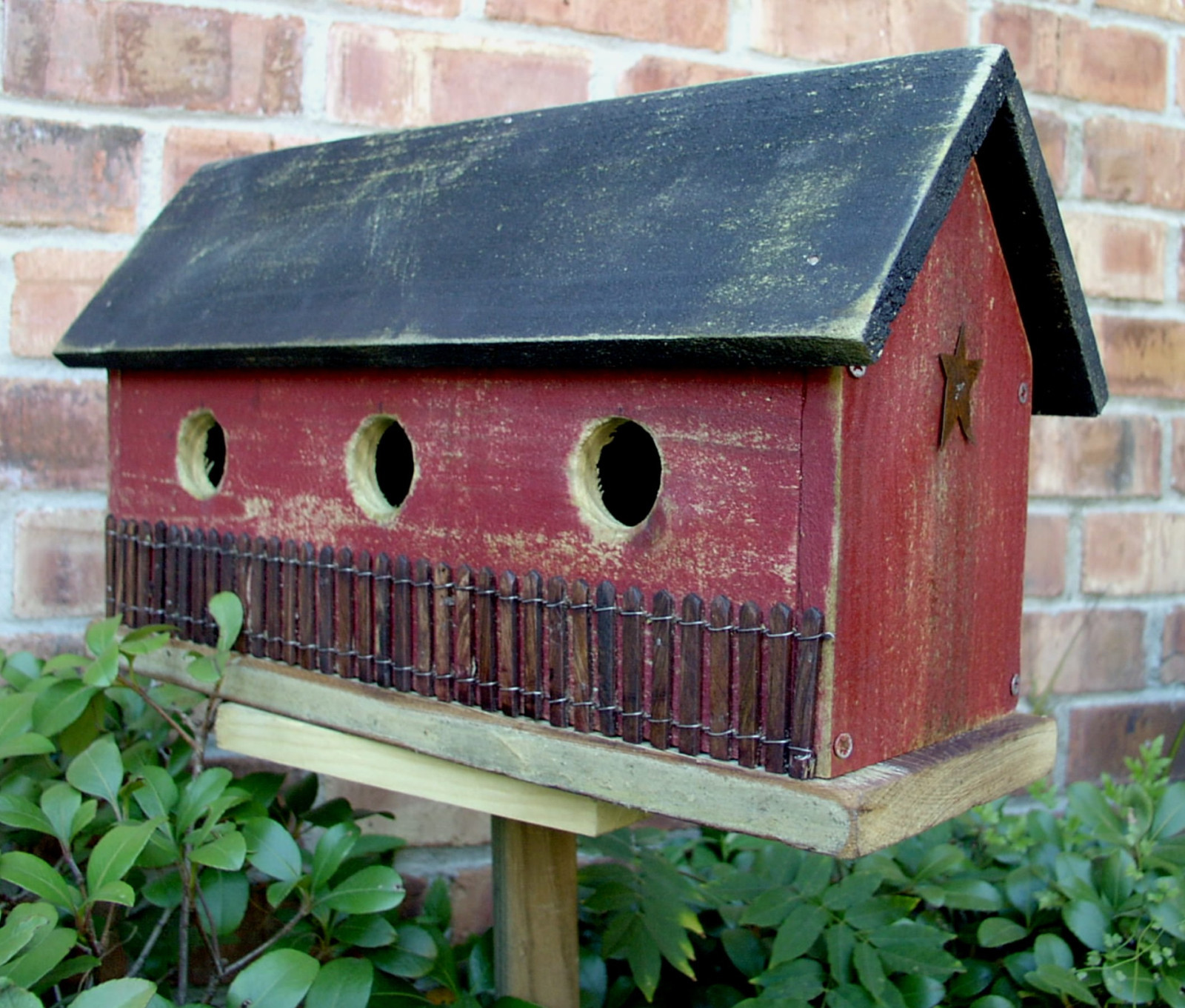 Primitive Folk Art Saltbox Farmhouse Birdhouse