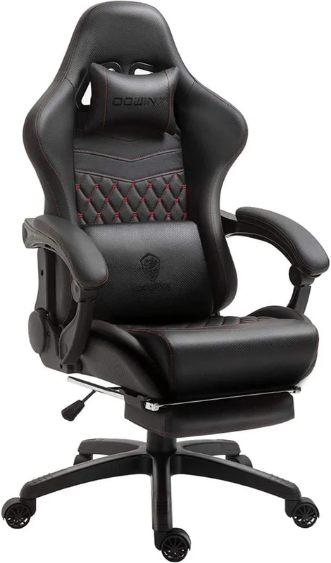 Gaming Chair Office Chair PC Chair w/ Massage Lumbar Support Racing Style PU Lea