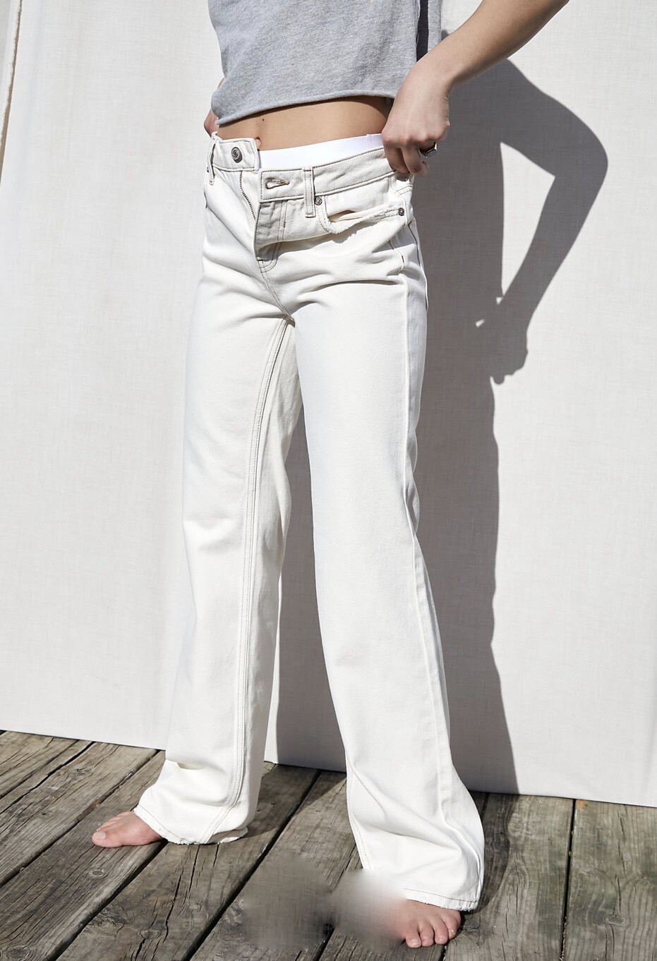 

We The Free People Jean CRVY Flares Stretch Hi Rise Laurel Canyon Cream  НОВИНКА
