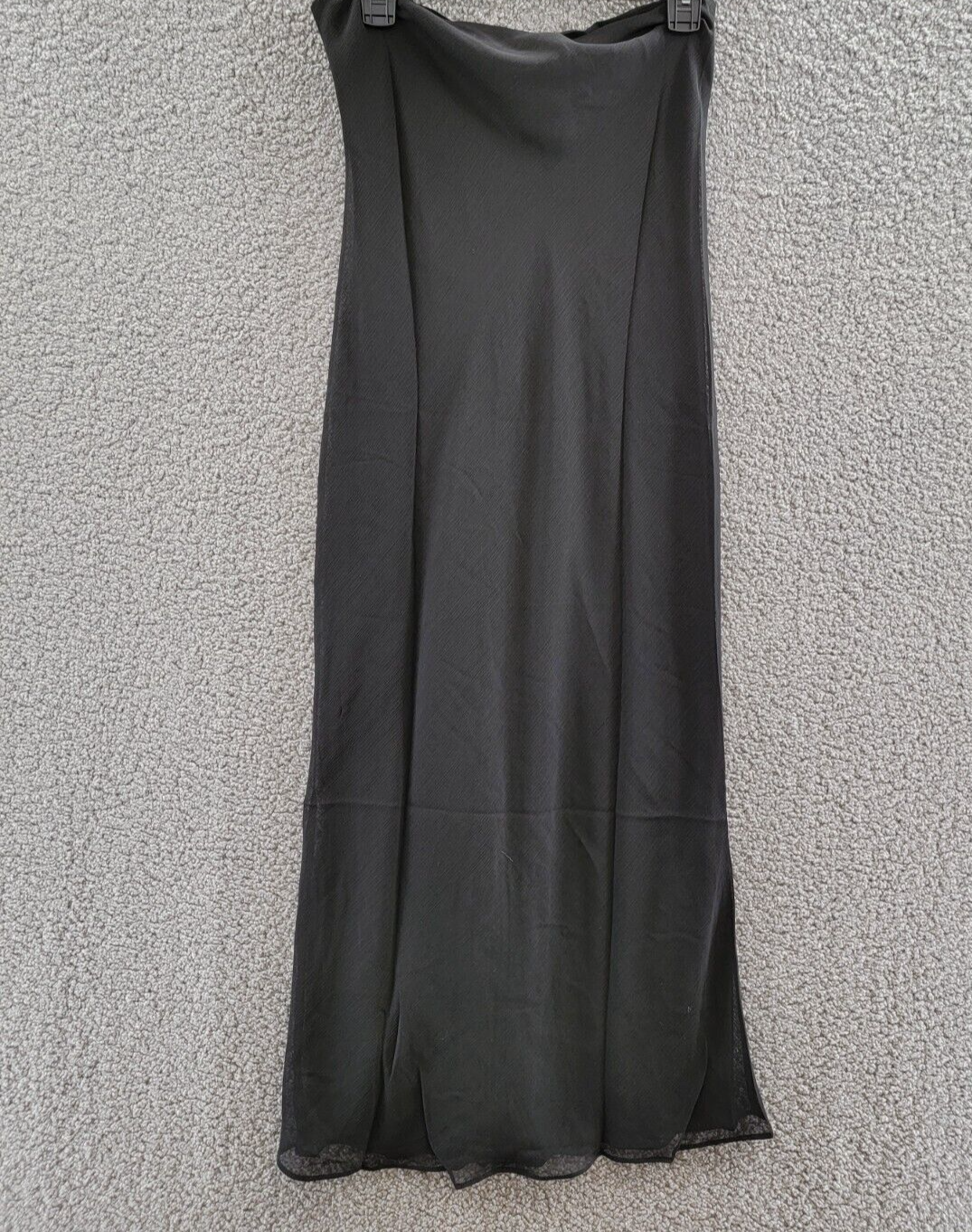 Lioness Devon Maxi Skirt Womens S Black Semi Sheer Straight Elastic Waist PullOn - Picture 7 of 12