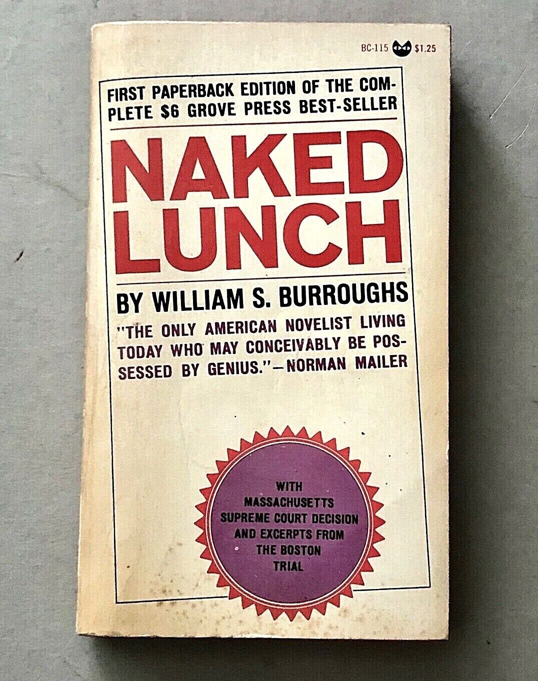 William Burroughs NAKED LUNCH First PB Edition / Printing William Burroughs NAKED LUNCH First PB Edition / Printing