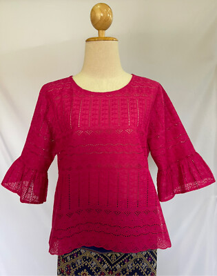 Women's Tai Lue in Nan Multicolor Cotton Tube Sarong Hand Woven with Lace Blouse
