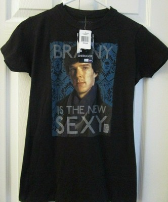 Sherlock T-Shirt Benedict Cumberbatch   Brainy Is The New Sexy   NEW