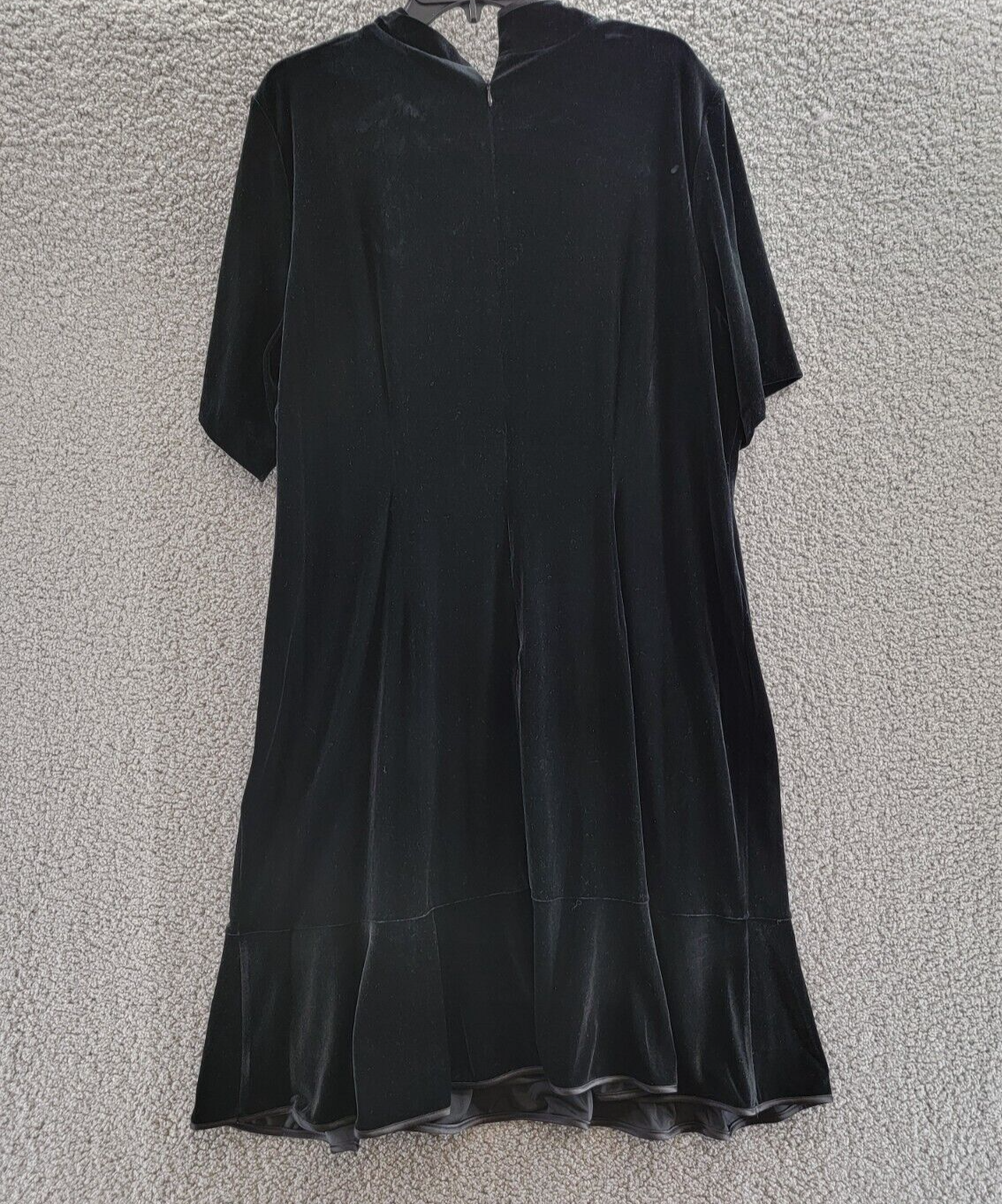 Adrianna Papell Plus Velvet Tie Neck Dress Women's 20W Black Back Zip Closure - Picture 10 of 17