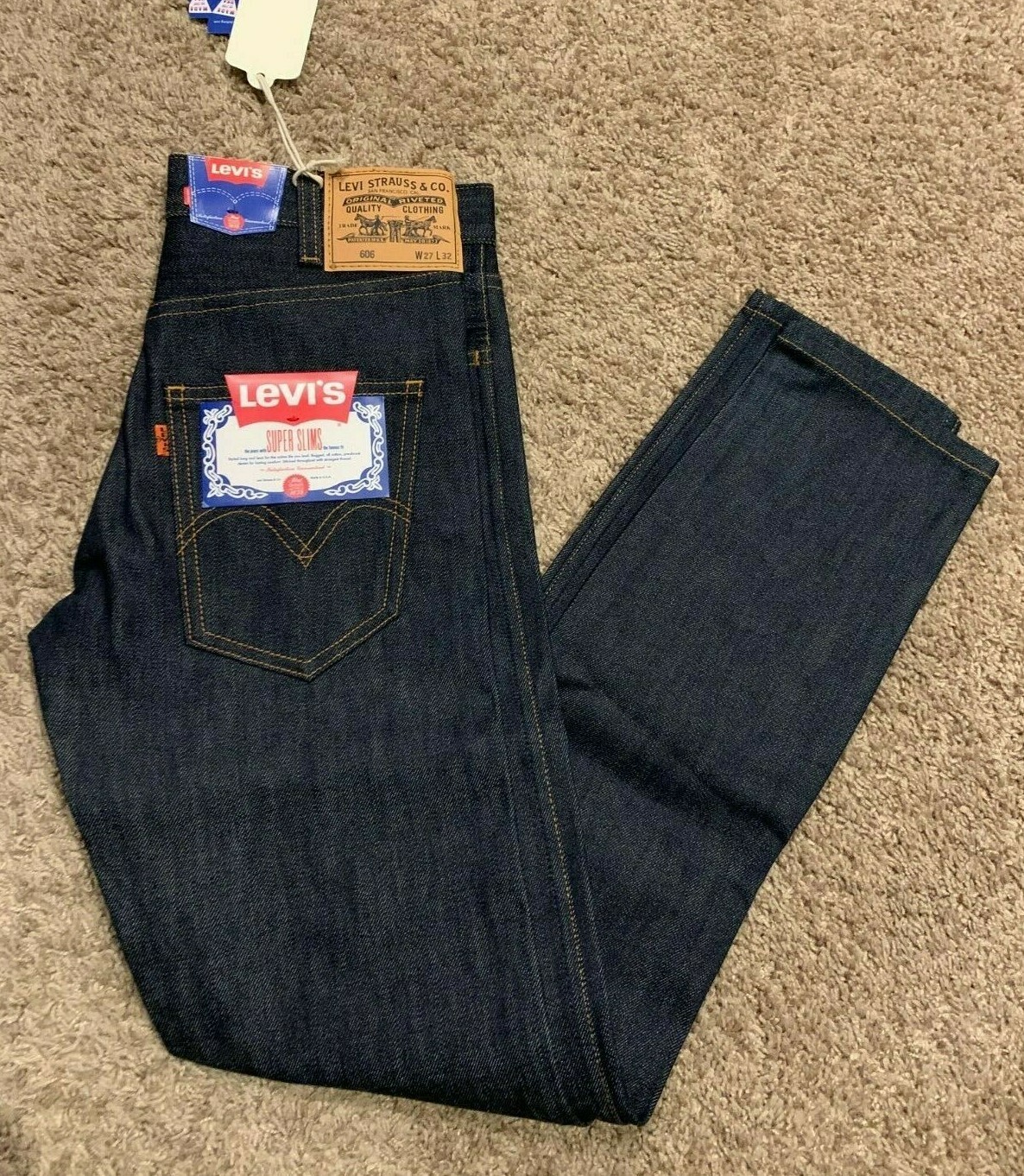 LEVI'S VINTAGE CLOTHING LVC 606 SUPER SLIMS JEAN MADE IN US LEVI'S VINTAGE CLOTHING LVC 606 SUPER SLIMS JEAN MADE IN US