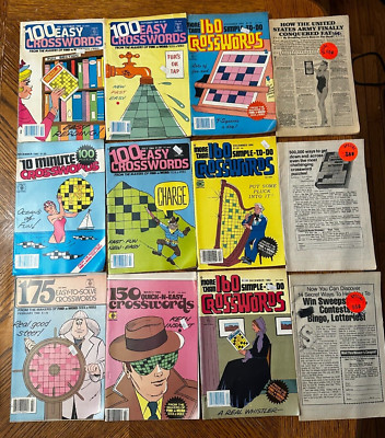 Crosswords Puzzle Books Fill-Ins Word Search 1980s VTG Lot UNUSED! Find-a-Word