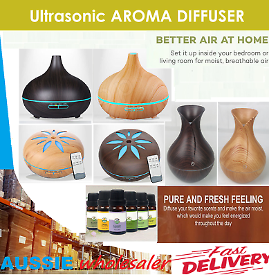 New Au Essential LED Oil Ultrasonic Aroma Aromatherapy Diffuser Air Purifier