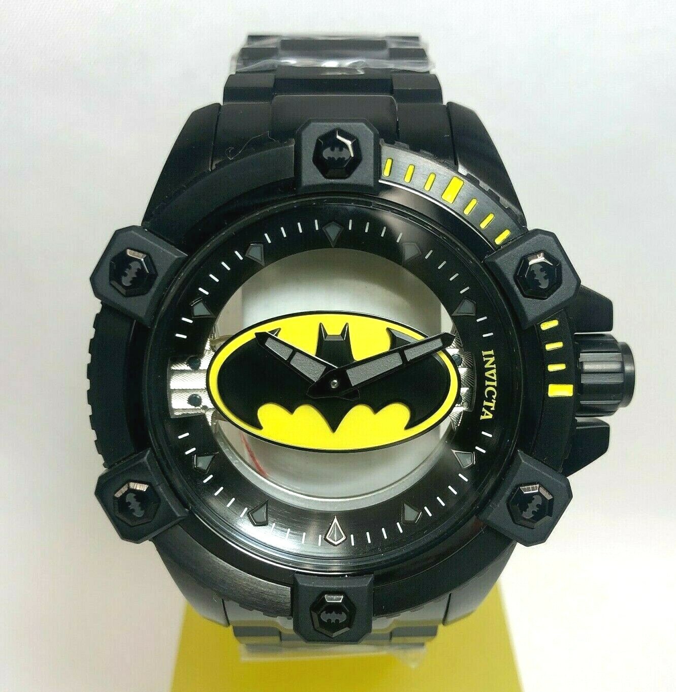 Pre-owned Invicta 26844 Dc Comics Batman Mens 48mm Black Octane Ghost Mech. Bracelet Watch