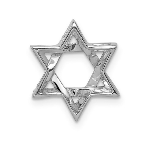 Pre-owned Reflection Beads 14k White Gold Round Diamond Fancy Star Of David Slide Religious Pendant 0.12 Ct
