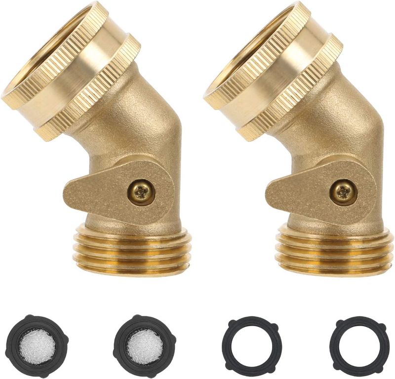 Elbow Brass Connector With Shut-off Valve, 3/4” Ght