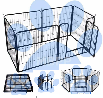 6pc puppy play pen dog whelping box kitten cage crate rabbit run