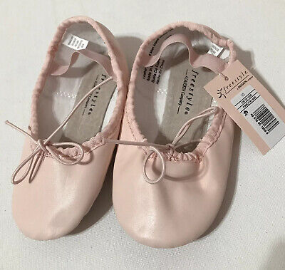 NEW- Freestyle By Danskin Girls Pink Ballet Dance Slippers Size 10